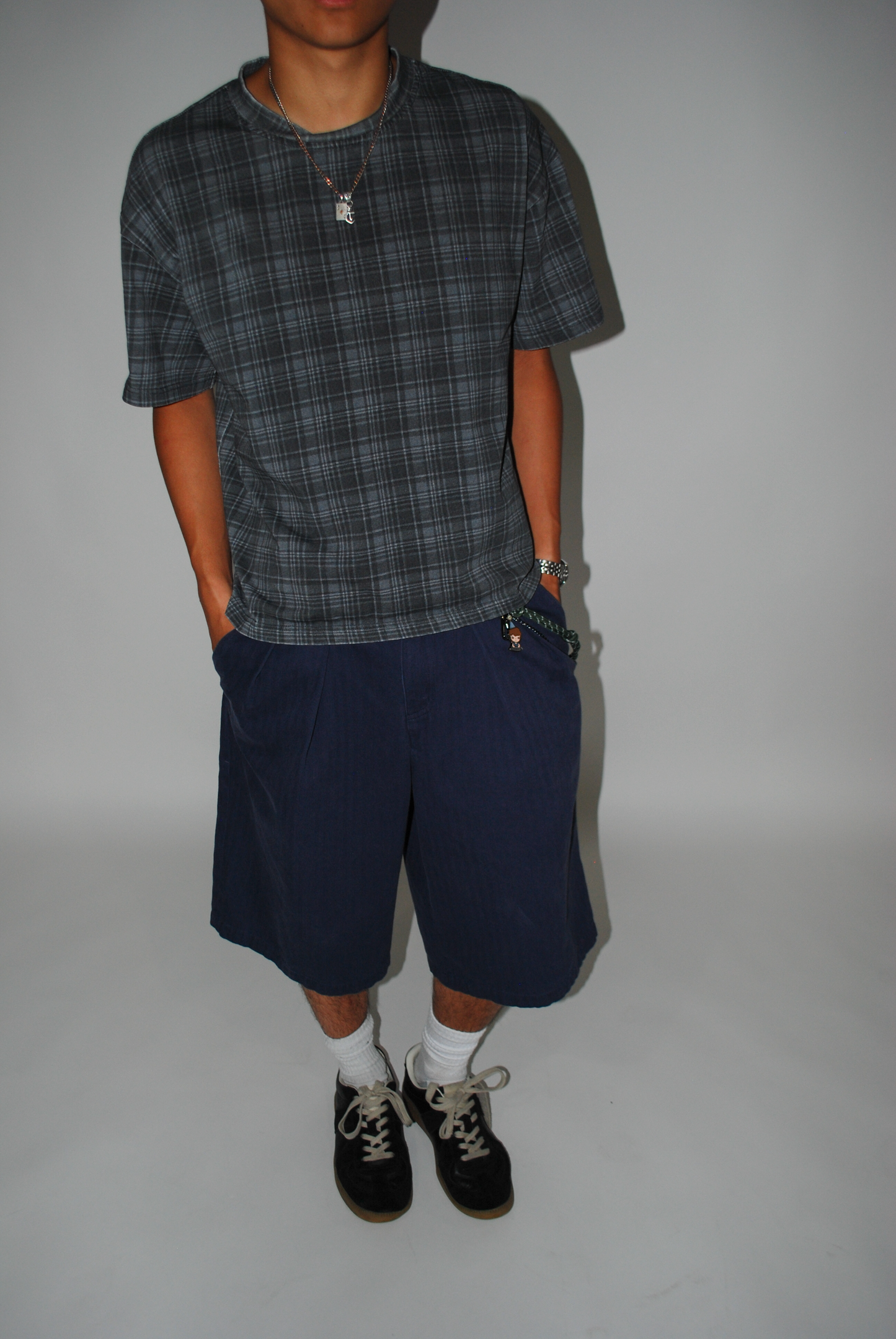 "Stone" Plaid Tee